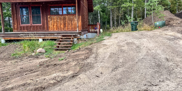 Rebuilding the road after installation on property