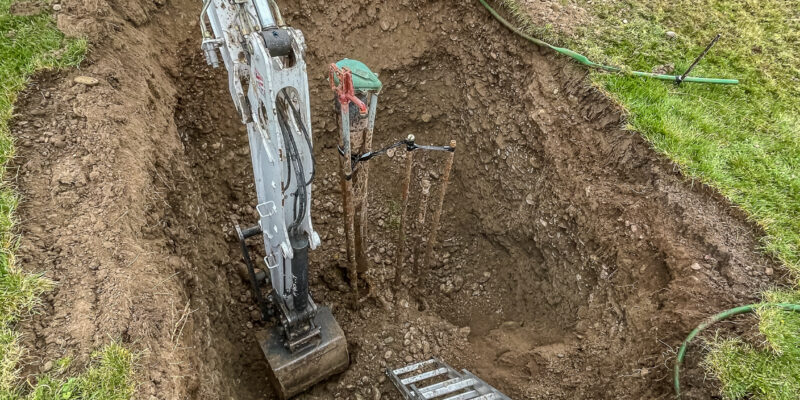 Excavating well for repair for plumbers